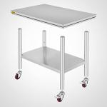 Stainless Steel Work Table with Wheels - 36x24 Inch