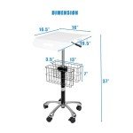 Height Adjustable Mobile Medical Trolley with Wheels
