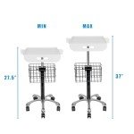 Height Adjustable Mobile Medical Trolley with Wheels