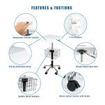 Height Adjustable Mobile Medical Trolley with Wheels