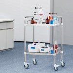 VEVOR Stainless Steel Lab Rolling Cart with Casters
