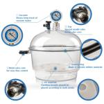 150mm/250mm Vacuum Dryer with Pressure Gauge
