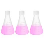 Plastic Erlenmeyer Flask Set with Screw Cap - 3 pcs