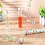 Dandat 80 Pcs Clear Flat Plastic Test Tubes