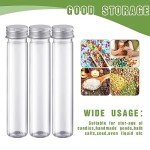 Dandat 80 Pcs Clear Flat Plastic Test Tubes