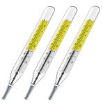 3 Pack Mercury-Free Dual Scale Glass Thermometers