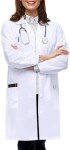 Women's Long Sleeve Lab Coat - White, Size S