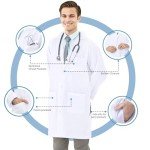 Men's Lab Coat, Long Sleeve Poly-Cotton, Multi-Color
