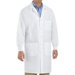 Red Kap Unisex Cuffed Lab Coat - White, Medium