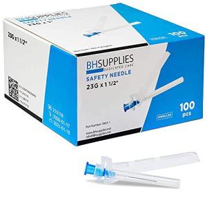 BH Supplies 23G Safety Needles – Box of 100