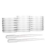 Eowpower 20 Pack Plastic Petri Dishes with Pipettes