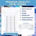 120 Pack Sterile Plastic Petri Dishes with Lids