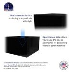 Open Bottom Black Acrylic Display Box 7"x7"x4