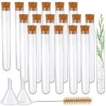 Plastic Test Tubes with Cork Stoppers - 20 Pack