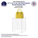 Clear Acrylic Display Box - 10" x 10" x 15