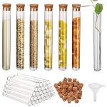 30pcs Clear Plastic Test Tubes with Cork Stoppers