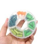 2PCS Clear Round Plastic Storage Box Set