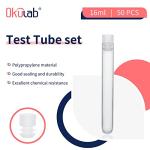 Okulab 16ml Plastic Test Tubes with Stoppers - 50pcs