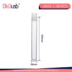 Okulab 16ml Plastic Test Tubes with Stoppers - 50pcs