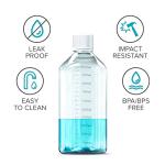 1000 ml Plastic Reagent Bottle 4-Pack - Clear