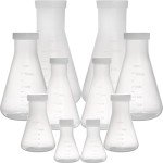 Set of 10 Plastic Erlenmeyer Flasks with Caps