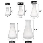 Set of 10 Plastic Erlenmeyer Flasks with Caps