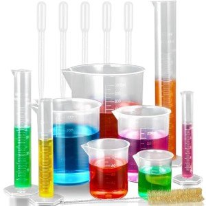 Moveland Plastic Graduated Cylinders & Beakers Set