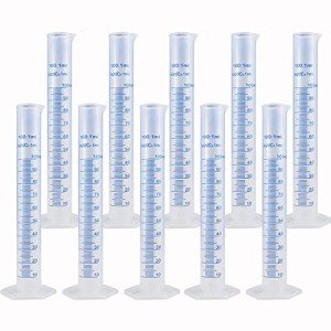 10-Pack Clear 100ml Graduated Measuring Cylinders