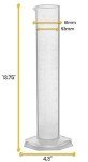 500mL Plastic Graduated Cylinder with Hexagonal Base