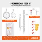 VEVOR 14-Piece Lab Glassware Distillation Kit 1000ml
