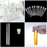50 Clear Plastic Test Tubes with Caps - 10ml