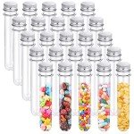 25-Pack 40ml Clear Plastic Test Tubes with Caps