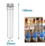 25-Pack 40ml Clear Plastic Test Tubes with Caps