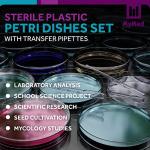 20 Sterile Petri Dishes with Lids and Pipettes