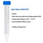 Globe Scientific 15mL Centrifuge Tubes Pack of 500