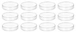 12-Pack Reusable Plastic Petri Dishes with Lids