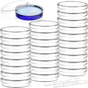 100 Pack Sterile Plastic Petri Dishes with Lids
