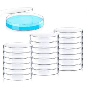 20 Sterile Plastic Petri Dishes with Lids