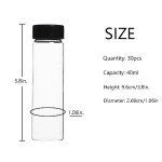 Clear Glass Vials 40ml with Screw Caps - 30pcs