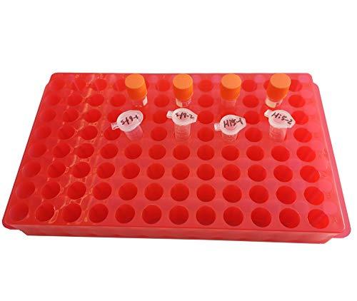 Red 96-Well Microcentrifuge Tube Rack, 1.5ml