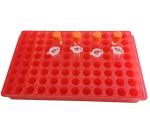 Red 96-Well Microcentrifuge Tube Rack, 1.5ml