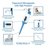 Microlit Adjustable Single-Channel Pipette 10-100µL