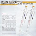 Adjustable Volume 4E's USA Micropipette 0.1-2.0μl