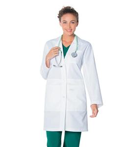 Women's 5-Pocket Full-Length Lab Coat - White