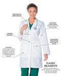 Women's 5-Pocket Full-Length Lab Coat - White
