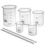 Borosilicate Glass Beaker Set for Labs - 5-Pack