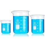 HUAOU Glass Beaker Set – 50ml, 100ml, 250ml