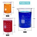 HUAOU Glass Beaker Set – 50ml, 100ml, 250ml