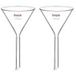 StonyLab 2-Pack Borosilicate Glass Funnels - 100mm