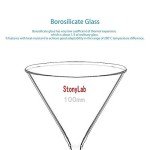 StonyLab 2-Pack Borosilicate Glass Funnels - 100mm